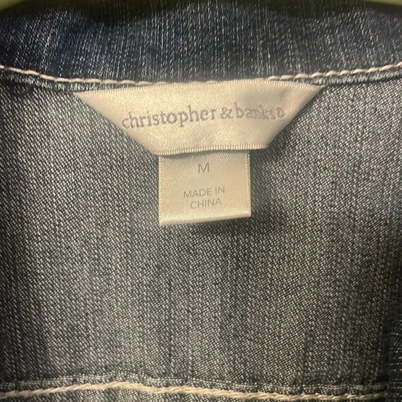 Christopher & Banks Jean Vest with Rhinestones - Picture 5 of 8